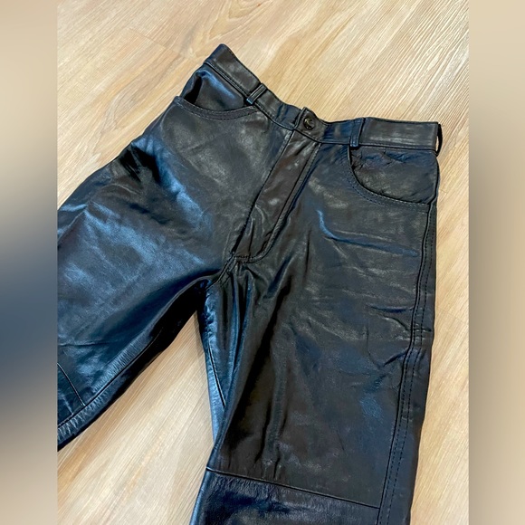 Casa Nova LEATHER Pants Size 28 (not hemmed) - Picture 2 of 10